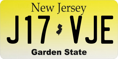 NJ license plate J17VJE