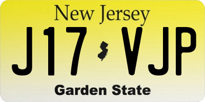 NJ license plate J17VJP