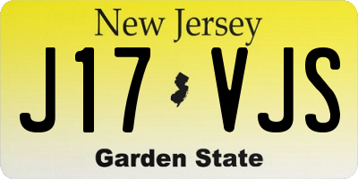 NJ license plate J17VJS