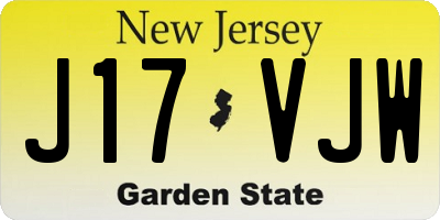 NJ license plate J17VJW