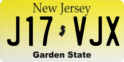 NJ license plate J17VJX