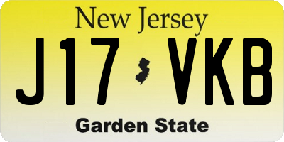 NJ license plate J17VKB