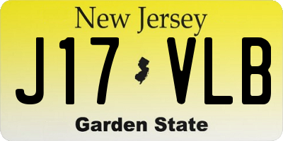 NJ license plate J17VLB
