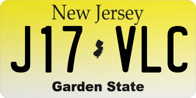 NJ license plate J17VLC