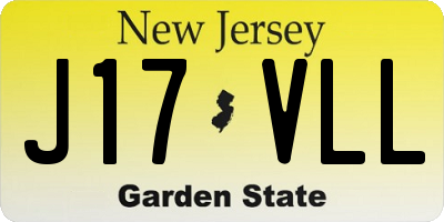 NJ license plate J17VLL