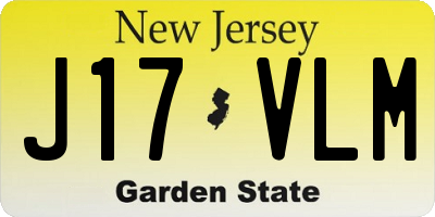 NJ license plate J17VLM