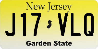 NJ license plate J17VLQ