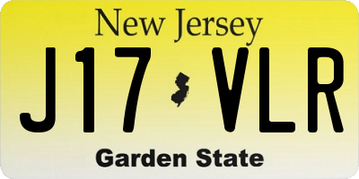 NJ license plate J17VLR