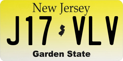 NJ license plate J17VLV
