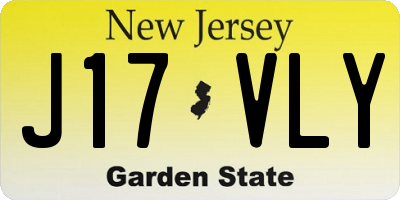 NJ license plate J17VLY