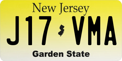 NJ license plate J17VMA