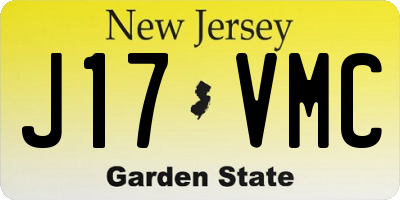 NJ license plate J17VMC