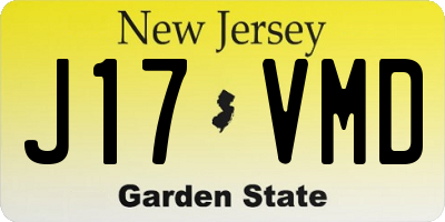 NJ license plate J17VMD