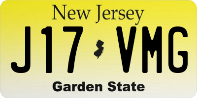 NJ license plate J17VMG