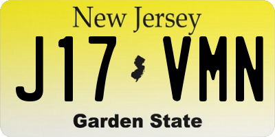 NJ license plate J17VMN