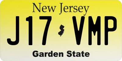 NJ license plate J17VMP