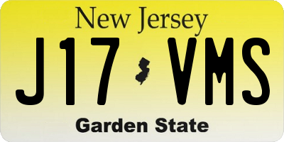 NJ license plate J17VMS