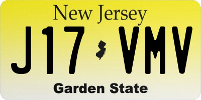 NJ license plate J17VMV