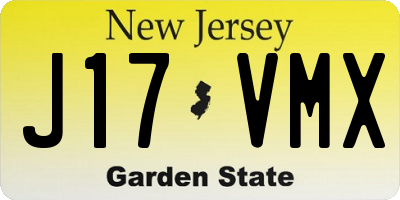 NJ license plate J17VMX