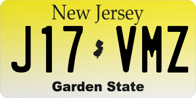 NJ license plate J17VMZ