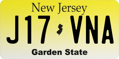 NJ license plate J17VNA