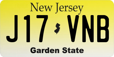 NJ license plate J17VNB