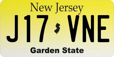 NJ license plate J17VNE