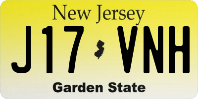 NJ license plate J17VNH
