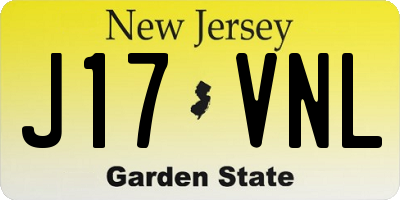 NJ license plate J17VNL