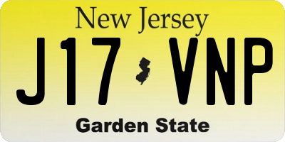 NJ license plate J17VNP