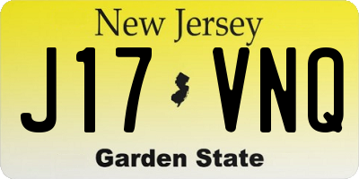 NJ license plate J17VNQ