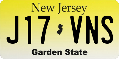 NJ license plate J17VNS