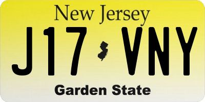 NJ license plate J17VNY
