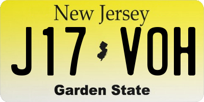 NJ license plate J17VOH