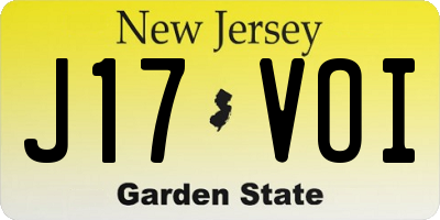 NJ license plate J17VOI