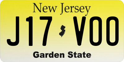 NJ license plate J17VOO