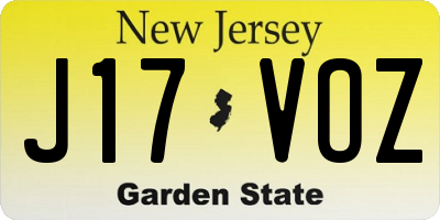 NJ license plate J17VOZ