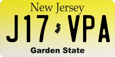 NJ license plate J17VPA
