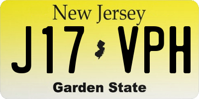 NJ license plate J17VPH