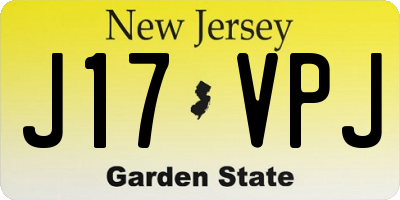 NJ license plate J17VPJ