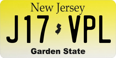 NJ license plate J17VPL