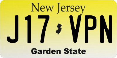 NJ license plate J17VPN
