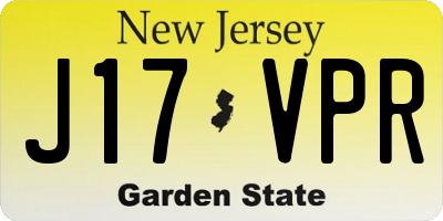 NJ license plate J17VPR