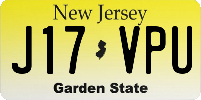 NJ license plate J17VPU