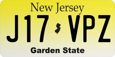 NJ license plate J17VPZ