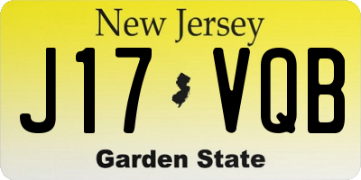 NJ license plate J17VQB