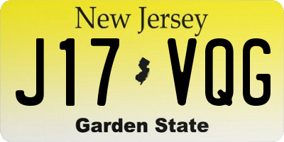 NJ license plate J17VQG
