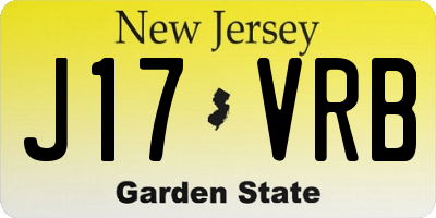 NJ license plate J17VRB
