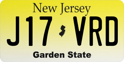 NJ license plate J17VRD