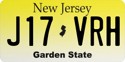 NJ license plate J17VRH